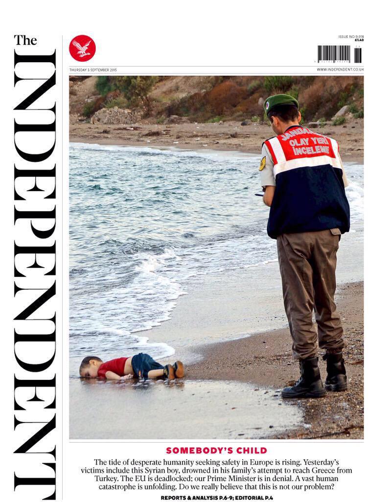 The body of a child, washed up on a Turkish beach