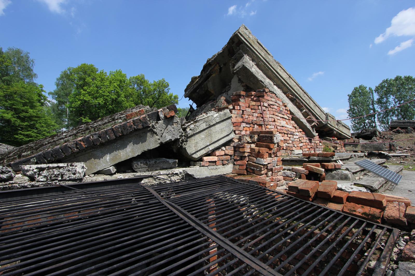 A collapsed crematorium