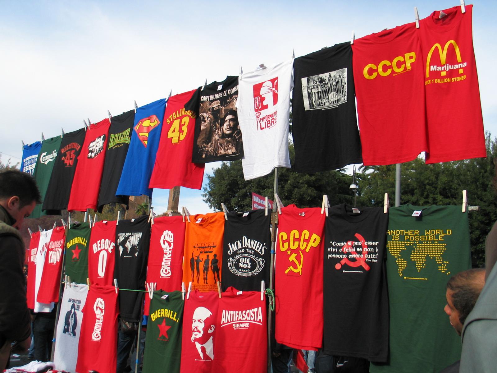 Tshirts at a Communist rally