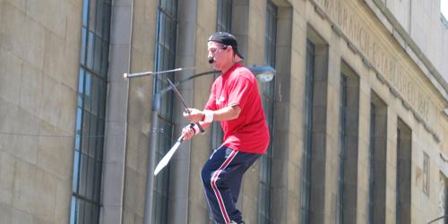 the crazy street performer