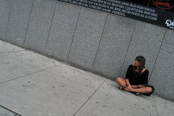 Some Girl Just Chillin' on the Sidewalk