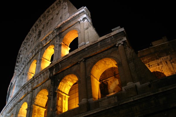 The Coliseum at night