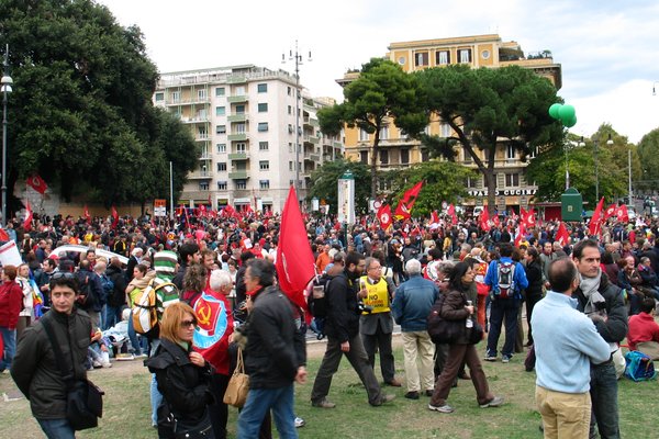 A Communist rally on the streets of Rome