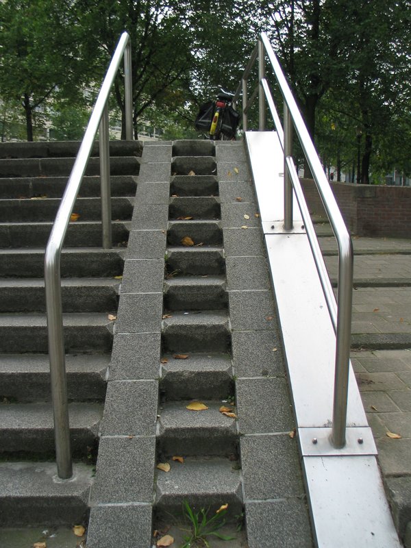 Bike ramps on stairs