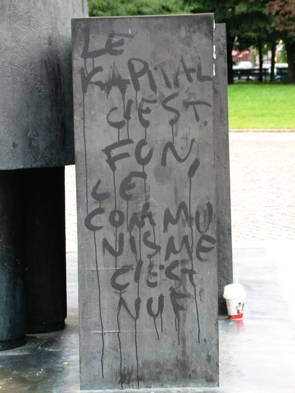 Graffiti on the Marx/Engles monument
