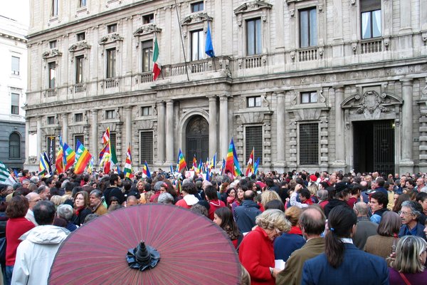 Protest in Piazza Da Vinci