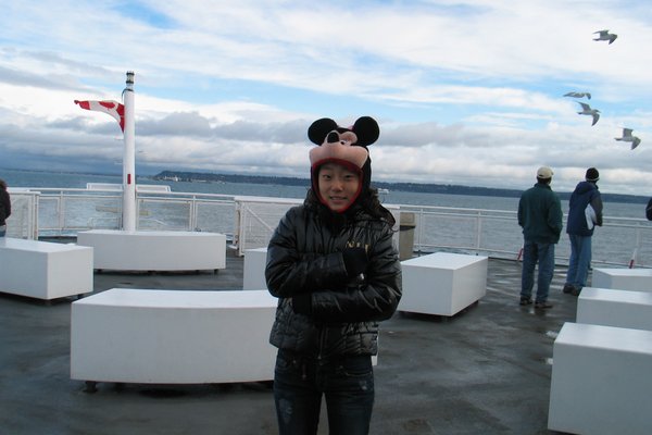 Soomi on the ferry deck