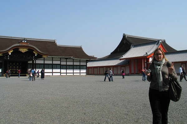 Susan at the Imperial Palace in Kyoto