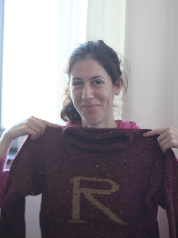 Christina in Her New Ron Weasley Sweater
