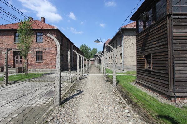 The fences surrounding Auswitz
