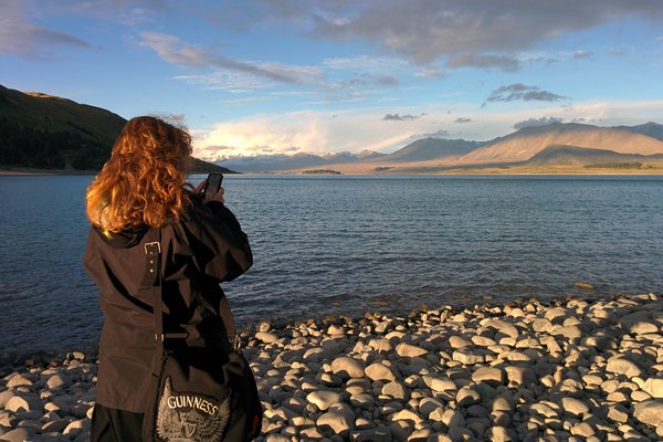 Stephanie, Lake Tekapo, and a Sunset