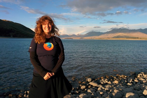 Stephanie, Firefox, and Lake Tekapo