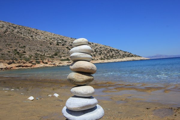 Stacked rocks by the beach