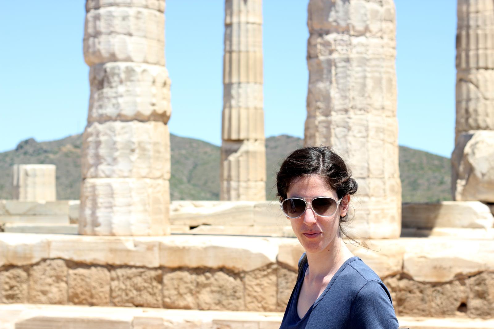 Christina at The Temple of  Poseidon