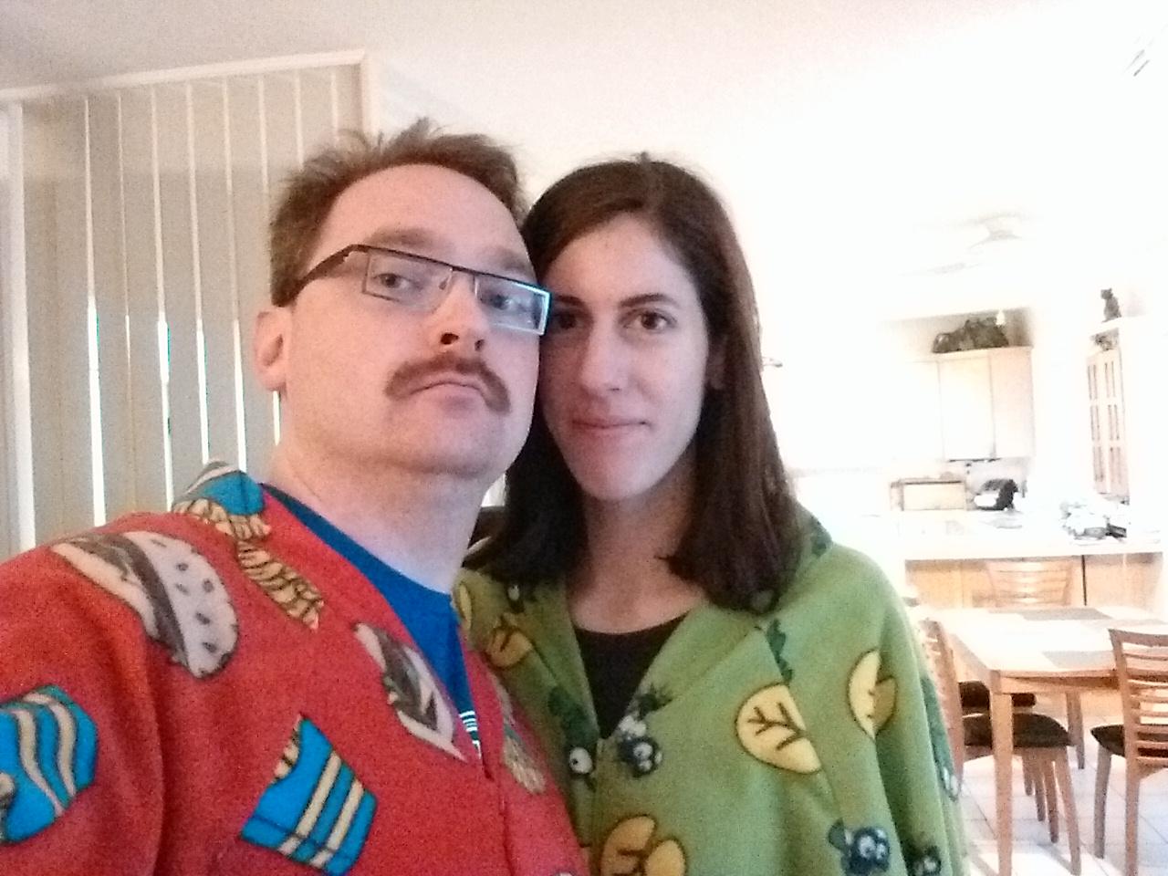 Christina and Me in our new onesies!