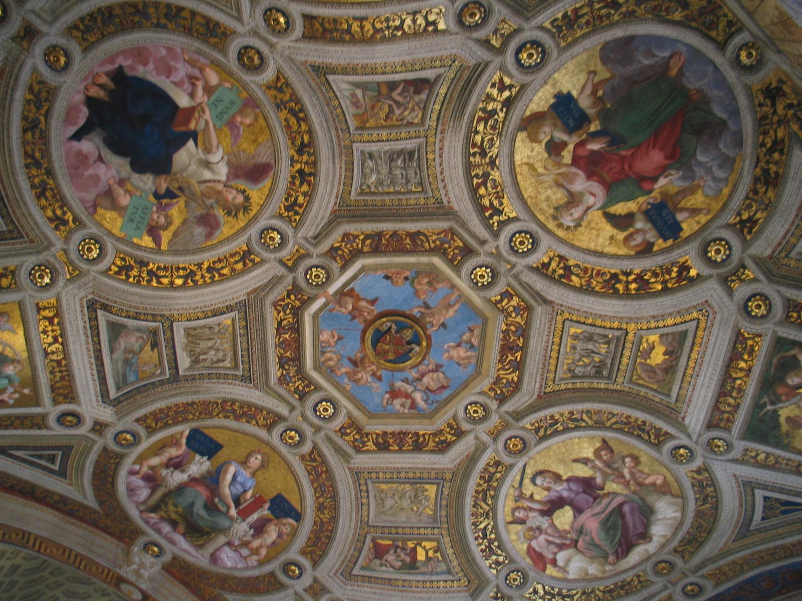 A ceiling in the Vatican museum