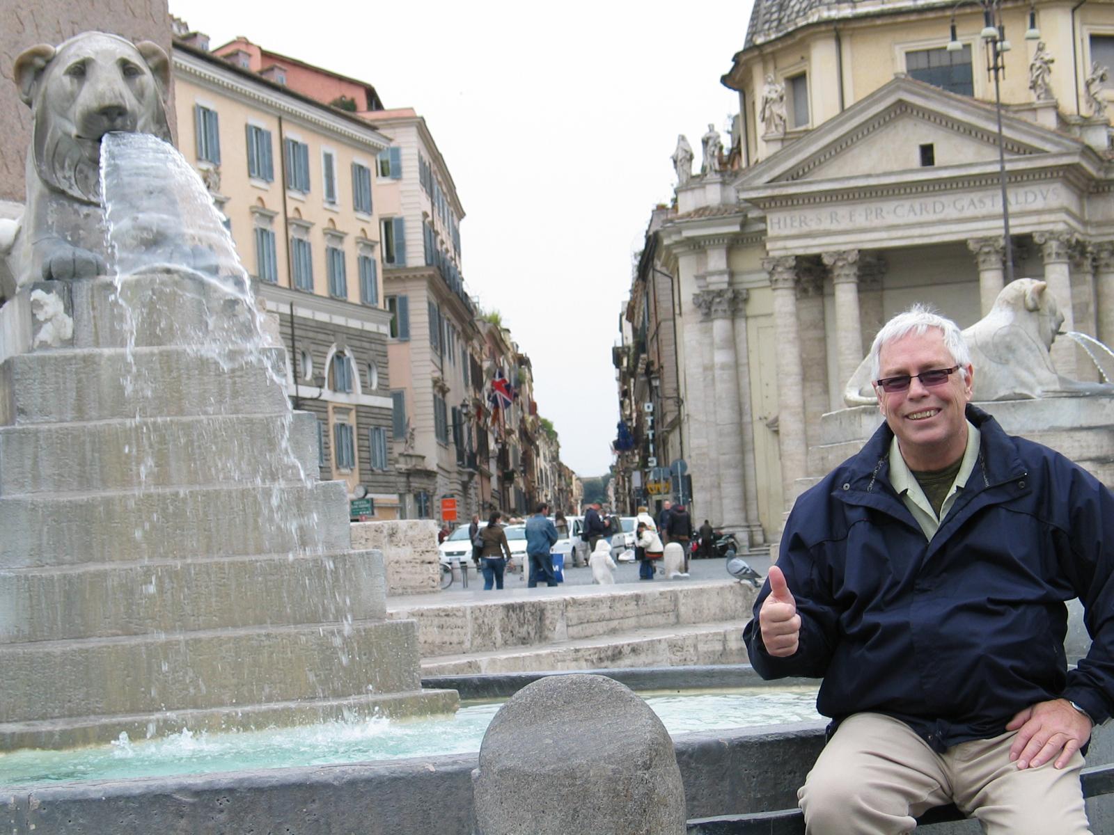 Dad at Piazza Popoli