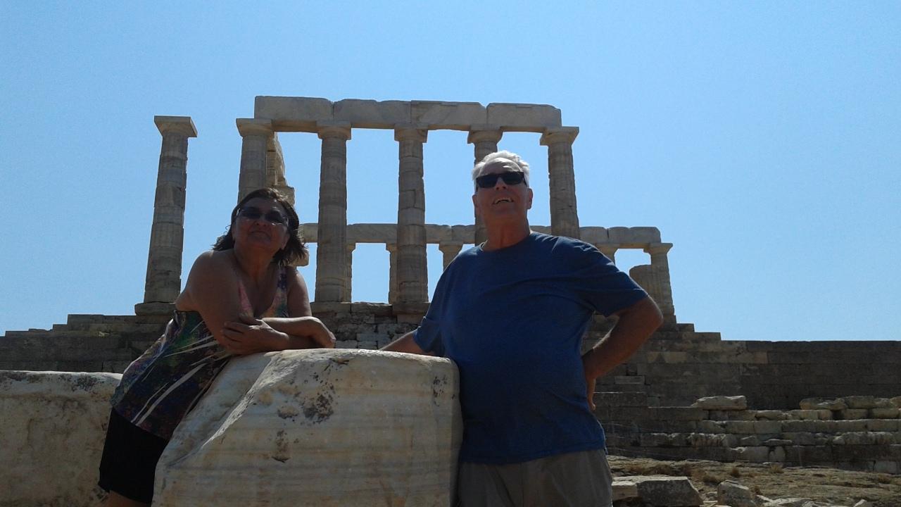 Mom and Dad at the Temple of Poseidon