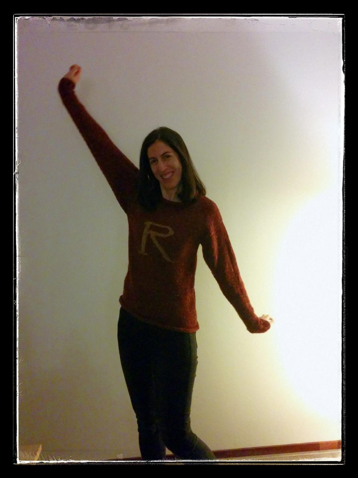 Christina in her new Ron Weasley Sweater