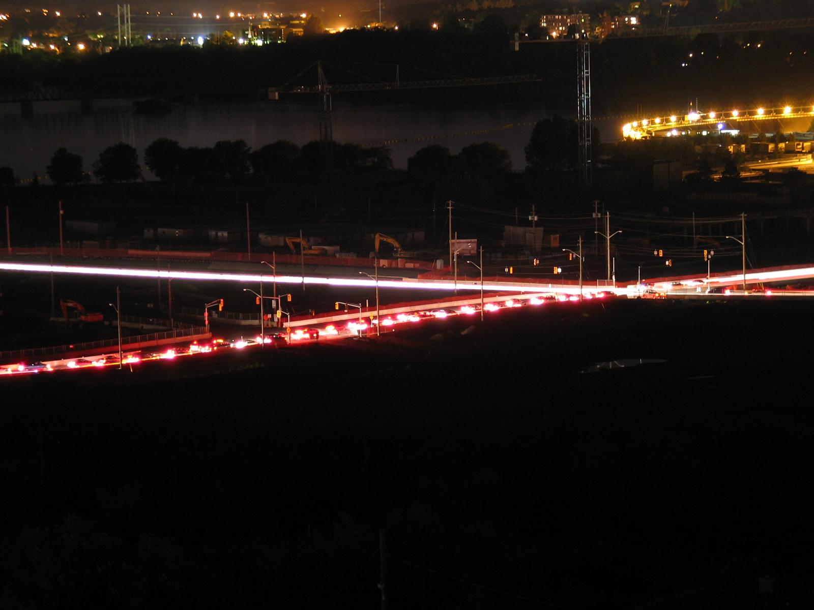 night time traffic in the dark