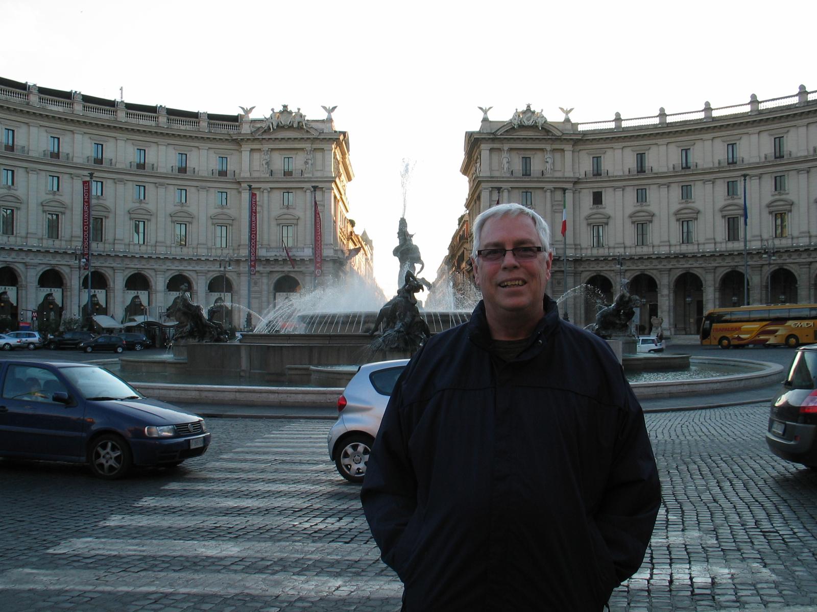 Dad at the Piazza Republica