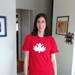 She needed to borrow a shirt.  I took the opportunity to Canadianise her wardrobe.
