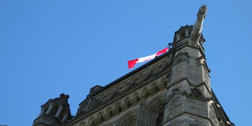 the flag on the peace tower
