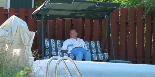 grandpa on the swing