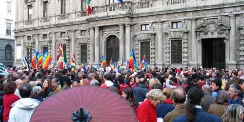 Protest in Piazza Da Vinci