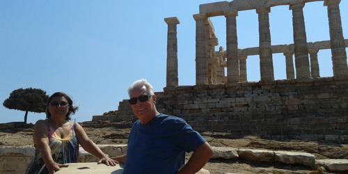 Mom and Dad at the Temple of Poseidon
