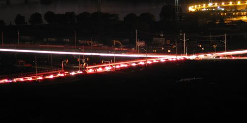 night time traffic in the dark
